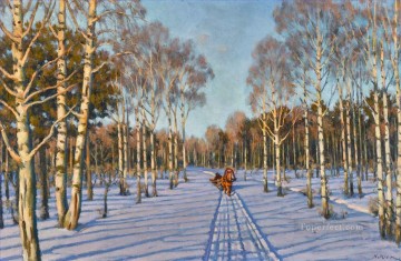 UN HERMOSO DÍA IZMAILOVO Konstantin Yuon bosque árboles paisaje Pinturas al óleo